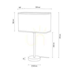 Lampa de masă Cassida 1xE27 40 W negru/gri 30 cm small 1