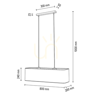 Lampa suspendată Cassida 2xE27 40 W negru/PVC transparent/gri 80 cm small 1