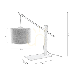 Lampa de masă Semis, 1xE27, Max. 60 W, negru/stejar uleiat/bej, 75 cm small 1