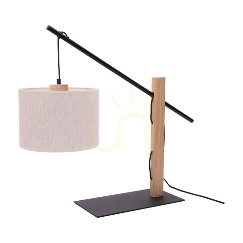 Verifica Lampa de masă Semis, 1xE27, Max. 60 W, negru/stejar uleiat/bej, 75 cm