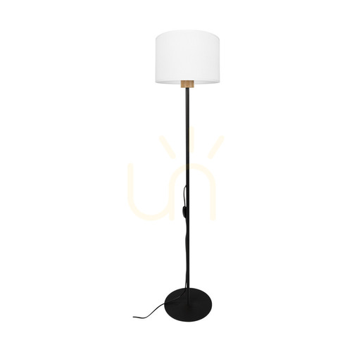 Verifica Lampa de podea Olaf 1xE27 Max. 40 W Negru/Stejar uleiat/Alb Ø 25 cm