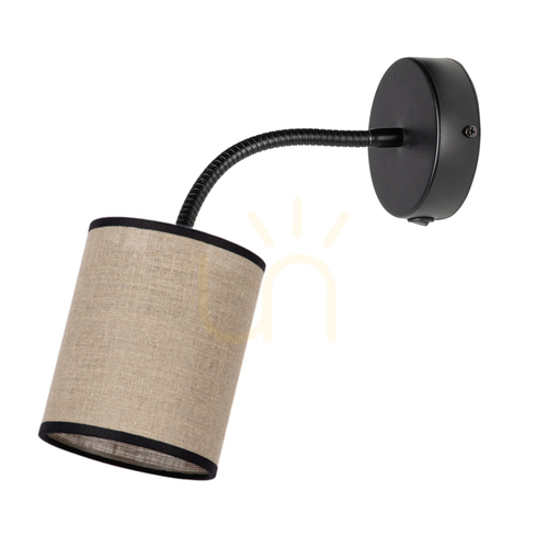 Verifica Aplică de perete „Cookie Fibre” 1xE27 max.. 25 W, negru/bej-negru, cu braț flexibil de 30 cm