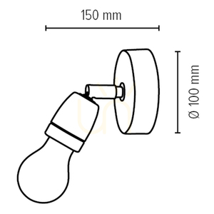 Aplică de perete Corfu 1xE27 Max. 25 W, negru/alb, 13 cm small 1