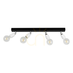 Lampa de tavan Corfu, 4xE27, Max. 25 W, negru/alb, 68 cm small 0