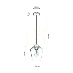 Lampa suspendată Juba, 1xE27, Max. 60 W, negru/negru/sticlă fumurie, Ø 19 cm small 2