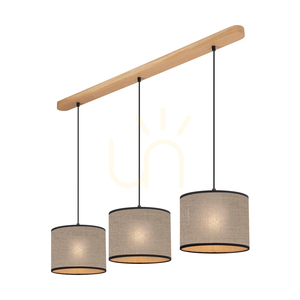 Lampa suspendată Rijeka 3xE27 Max. 40 W, stejar uleiat/in bej, 100 cm small 1
