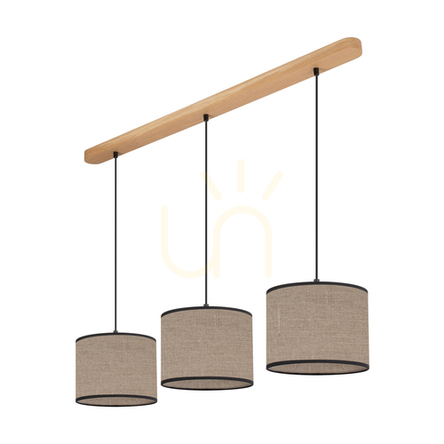 Verifica Lampa suspendată Rijeka 3xE27 Max. 40 W, stejar uleiat/in bej, 100 cm