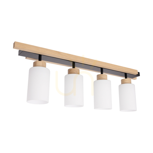 Verifica Lampa de tavan Mostar 4xE27 Max. 60 W, stejar uleiat/negru/alb, 75 cm