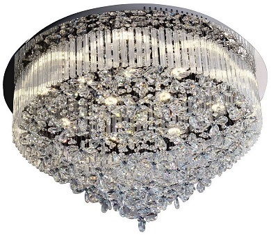 Verifica Lampa de tavan Hera, include 15 LED-uri de 4 W, crom/transparent, Ø 80 cm