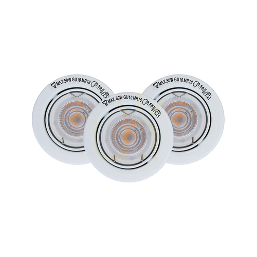 Verifica Set de spoturi de tavan de bază, incluzând. 3x GU10 5 W 2700 K alb Ø 8 cm