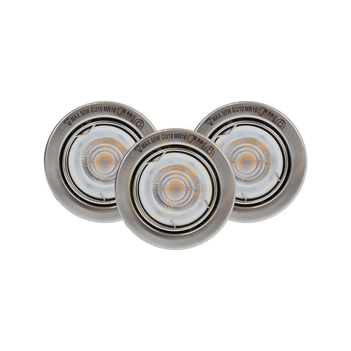 Verifica Set de spoturi de tavan de bază, incluzând. 3x GU10 5 W 2700 K, finisaj satinat, Ø 8 cm