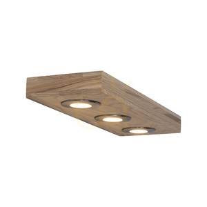 Aplică de perete Chelby cu raft, include 3 LED-uri de 5 W, stejar uleiat/satinat, 45 cm small 1