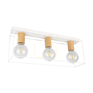 Lampă de tavan Gretter, 2xE27, Max. 60 W, stejar alb/uleiat, 54 cm small 0