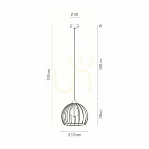 Lampa suspendată Dakar 1xE27 Max. 60 W, stejar uleiat/PVC negru/negru, Ø 37 cm small 1