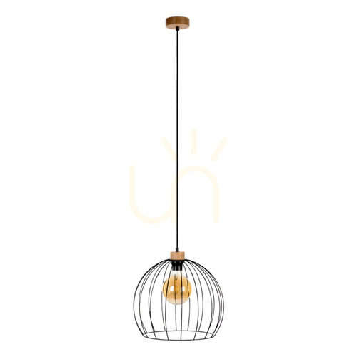 Verifica Lampa suspendată Dakar 1xE27 Max. 60 W, stejar uleiat/PVC negru/negru, Ø 37 cm
