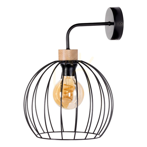 Verifica Aplică de perete Dakar 1xE27 Max. 25 W Negru/Stejar uleiat/Negru 28 cm