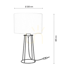 Lampa de masă Star, 1xE27, 25 W, negru/negru/alb, Ø 30 cm small 2