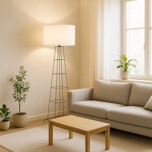 Lampa de podea Tiphany 1xE27 60 W Negru/Negru/Alb Ø50 cm small 3