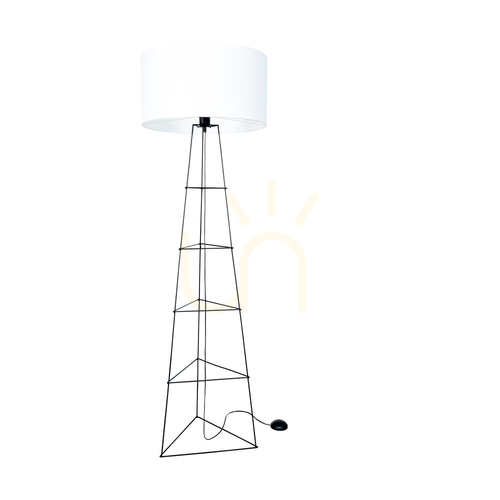 Verifica Lampa de podea Marlene 1xE27 60 W Negru/Negru/Alb Ø50 cm