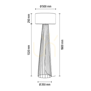 Lampa de podea Swan 1xE27 Max. 60 W Negru/Negru PVC/Alb Ø 50 cm small 5