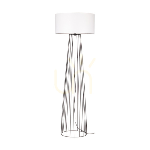 Verifica Lampa de podea Swan 1xE27 Max. 60 W Negru/Negru PVC/Alb Ø 50 cm