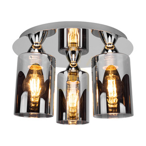 Lampa de tavan Merilo Smoky, 3xE27 max.. 60 W, crom/fumuriu, Ø 33 cm small 1