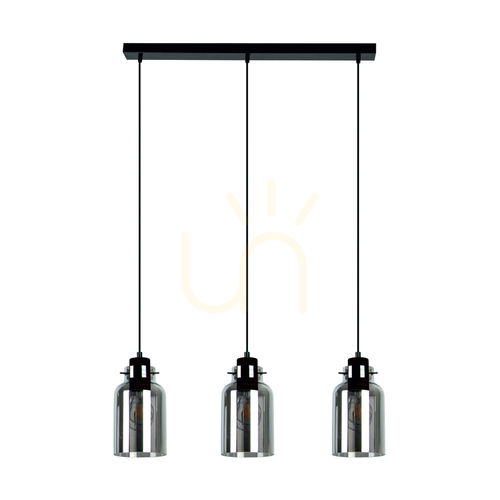 Verifica Lampa suspendată Alessandro Smoky, 3xE27 max.. 60 W, negru/nuc/fumuriu, 55 cm