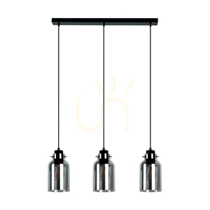 Lampa suspendată Alessandro Smoky, 3xE27 max.. 60 W, negru/nuc/fumuriu, 55 cm small 0