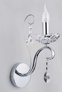 Aplică de perete Alessa 1xE14 Max. 40 W, metal cromat/sticlă de cristal transparentă, 25 cm small 2