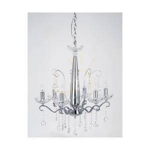 Candelabru Alessa, 6xE14, Max. 40 W, metal cromat/sticlă de cristal transparentă, Ø 61 cm small 1