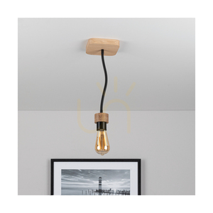 Lampa de tavan Allumer, 1xE27, Max. 25 W, stejar tratat cu ulei/metal negru, 11 cm small 2
