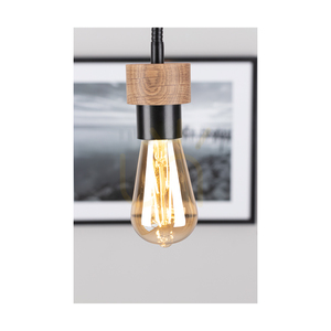 Lampa de tavan Allumer, 1xE27, Max. 25 W, stejar tratat cu ulei/metal negru, 11 cm small 4