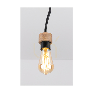 Lampa de tavan Allumer, 3xE27, Max. 25 W, stejar lustruit cu ulei/metal negru, 42 cm small 3