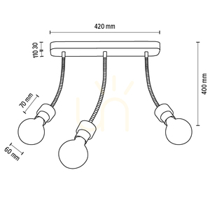 Lampa de tavan Allumer, 3xE27, Max. 25 W, stejar lustruit cu ulei/metal negru, 42 cm small 4