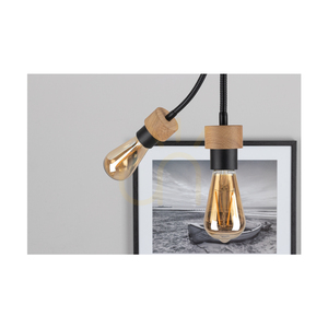 Lampa de tavan Allumer, 4xE27, Max. 25 W, stejar tratat cu ulei/metal negru, 26 cm small 3