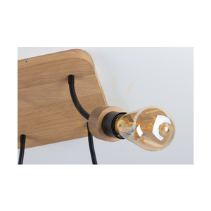 Lampa de tavan Allumer, 4xE27, Max. 25 W, stejar tratat cu ulei/metal negru, 26 cm small 4