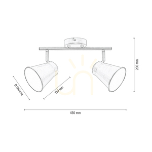 Lampa de tavan Amanda, 2xE27, Max. 60 W, metal cromat, 45 cm small 3