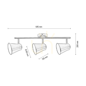 Lampa de tavan Amanda, 3xE27, Max. 60 W, patină metalică, 64,5 cm small 2