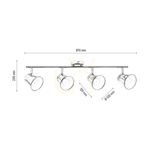 Lampa de tavan Amanda, 4xE27, Max. 60 W, patină metalică, 87 cm small 2