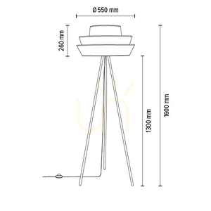 Lampa de podea Amar, 1xE27, Max. 40 W, metal negru/cablu din PVC negru/abat-jour gri grafit-alb, Ø 55 cm small 2