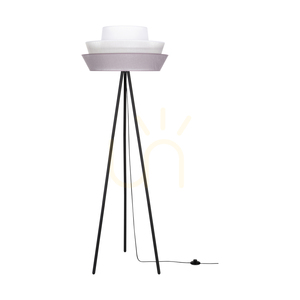 Lampa de podea Amar, 1xE27, Max. 40 W, metal negru/cablu din PVC negru/abat-jour gri grafit-alb, Ø 55 cm small 0