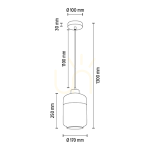 Lampa suspendată Amaretto, 1xE27, Max. 60 W, metal alb / cablu din PVC transparent / abajur din sticlă alb-transparentă, Ø 17 cm small 4