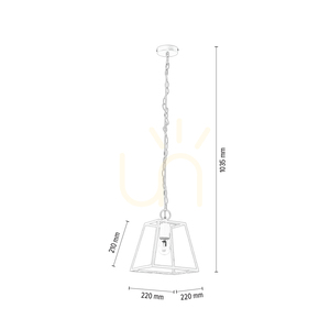 Lampa suspendată Amata 1xE27 Max. 60 W, metal alb/sticlă transparentă, 22 cm small 2