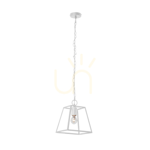 Lampa suspendată Amata 1xE27 Max. 60 W, metal alb/sticlă transparentă, 22 cm small 0