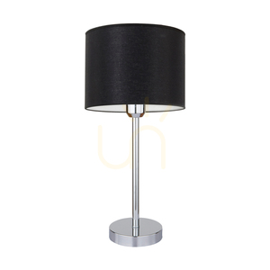 Lampa de masă Amor, 1xE27, Max. 40 W, metal cromat/negru, cablu din PVC/negru, abajur Ø 25 cm small 0