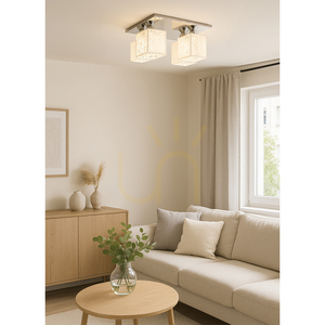 Lampa de tavan Anika, 4xE27, 60 W, metal cromat/abat-jour din plastic alb, 33 cm small 2