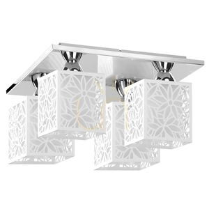 Lampa de tavan Anika, 4xE27, 60 W, metal cromat/abat-jour din plastic alb, 33 cm small 0