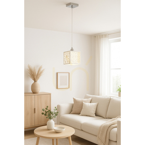 Lampa suspendată Anika, 1xE27, Max. 60 W, metal cromat/abat-jour din plastic alb, 13 cm small 1