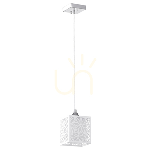 Lampa suspendată Anika, 1xE27, Max. 60 W, metal cromat/abat-jour din plastic alb, 13 cm small 0