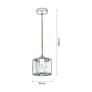 Lampa suspendată Anina 1xE14 Max. Abajur de 25 W din metal negru/PVC transparent/negru-crom, Ø 15 cm small 2